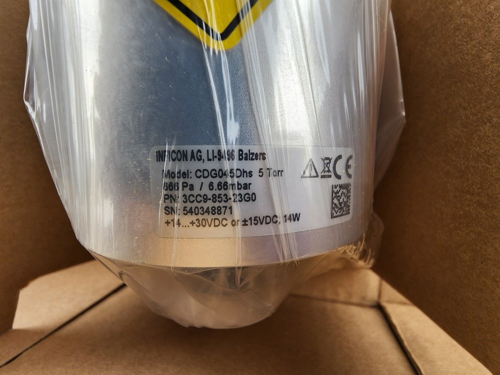 NEW INFICON 3CC9-853-23G0 Capacitance Manometer, 5 Torr, 16-CF, EtherCAT