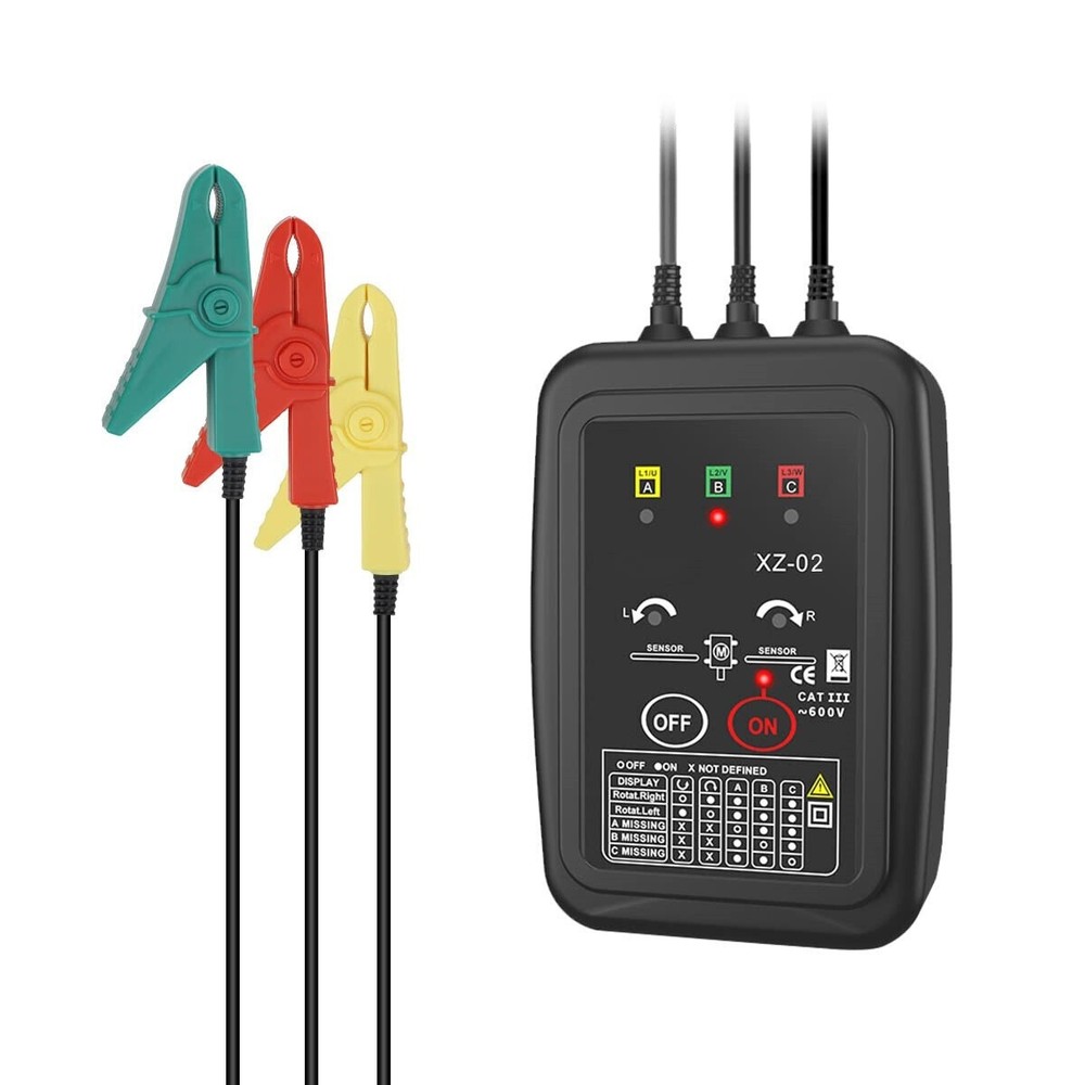 Rotation Meter 3Phase Sequence Detection Circuit Break Live Power Voltage Detect
