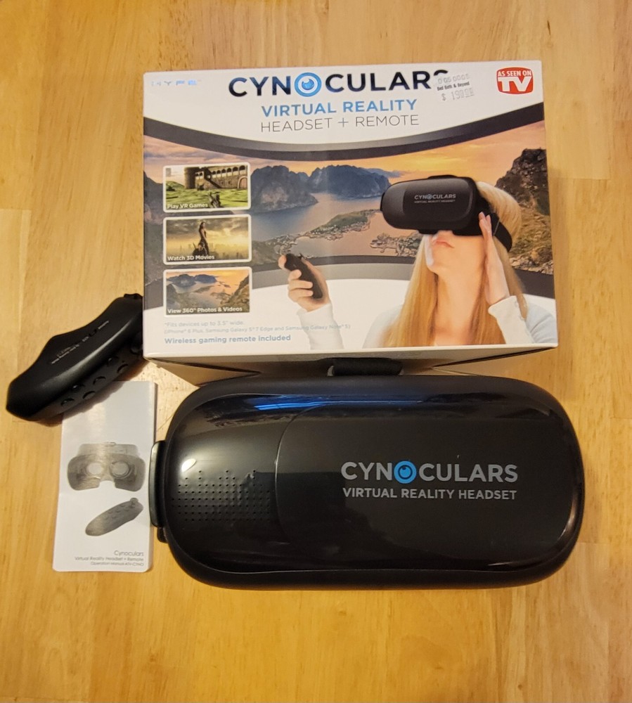 NEW " CYNOCULARS VIRTUAL REALITY VR HEADSET & REMOTE " A MUST !!!