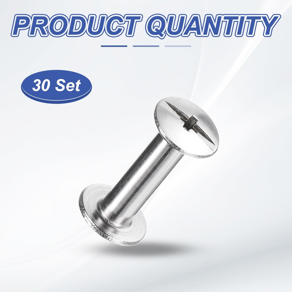 30set Phillips Chicago Screw M3x16mm Binding Post Screw, Silver