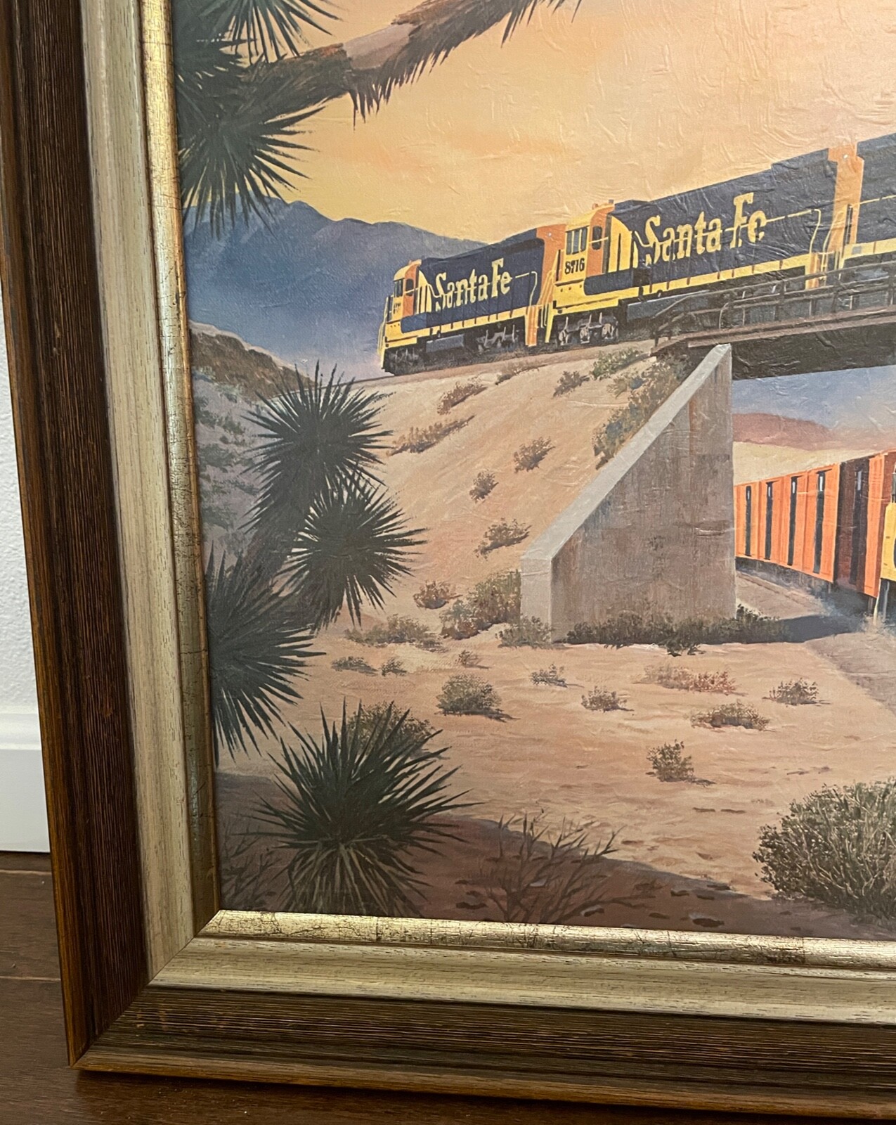 LARGE VINTAGE COMMERCIAL SANTA FE TRAINS SHIPPING OFFICE FOGG PRINT 23'" BY 35"