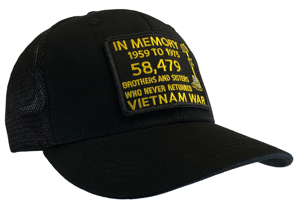 Vietnam Memorial Hat Black Ball Cap  "IN MEMORY"