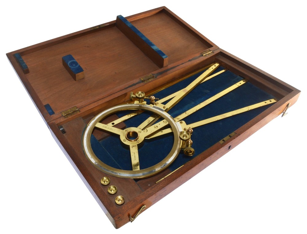 Antique Compass Station Pointer, Navigation Tool, London, Naval, Victorian 1890s