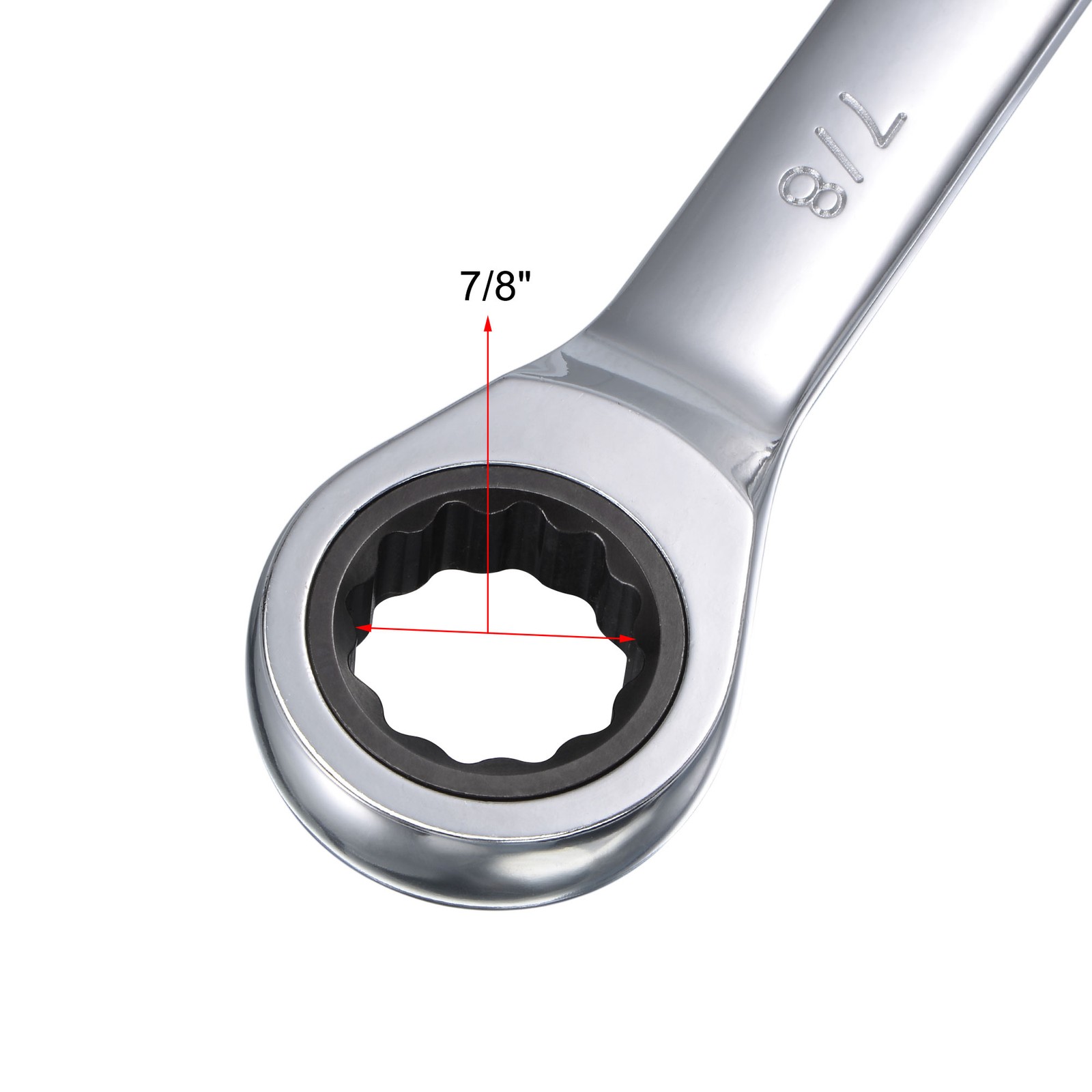 7/8" Ratcheting Combination Wrench for Repair Spanner Tool SAE 72 Teeth 12 Point