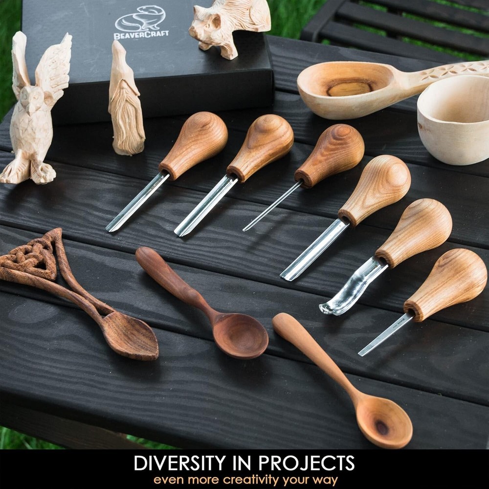 Complete Wood Carving Kit: Palm Gouges, Chisels & V-tools for Masterpieces=