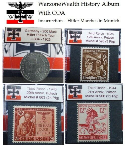 Nazi History Coin / Stamp Album - Adolf Hitler's Insurrection, Putsch