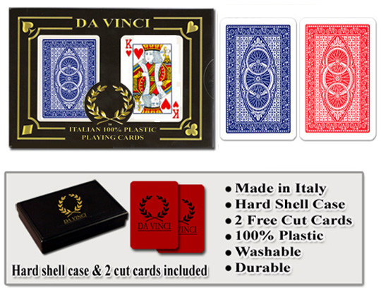 DA VINCI Ruote 100% Plastic Playing Cards - Poker Size Regular Index
