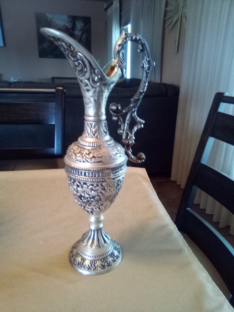Vintage Bronze with Silver Plate Pitcher