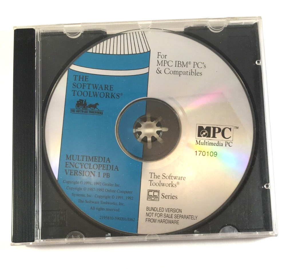 Software Toolworks 1991 CD Multimedia Encyclopedia version 1 computer  Vintage