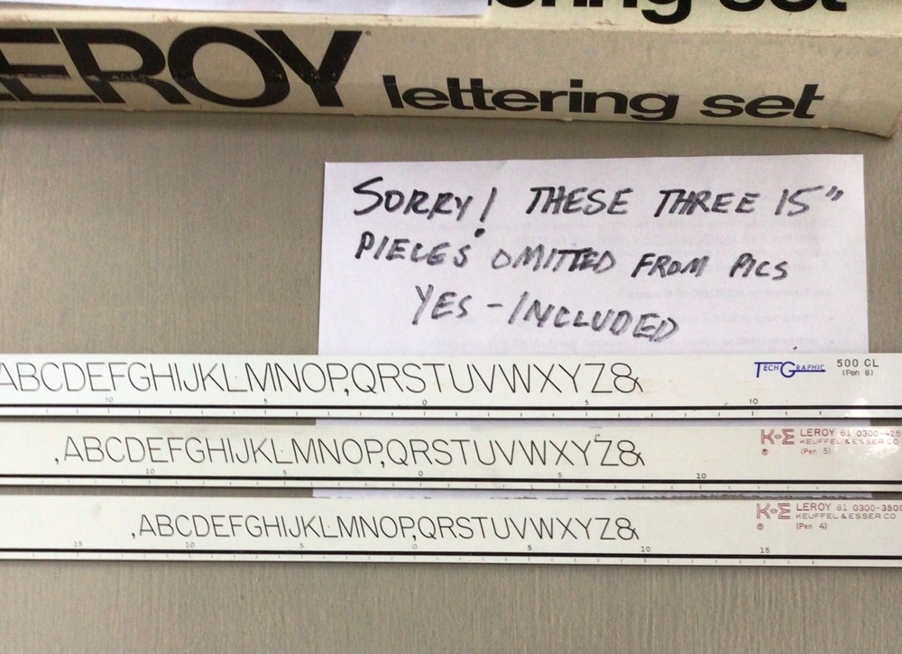 K & E LEROY II Vintage Lettering Set, Engineering, Drafting Tools, Plus Extras!