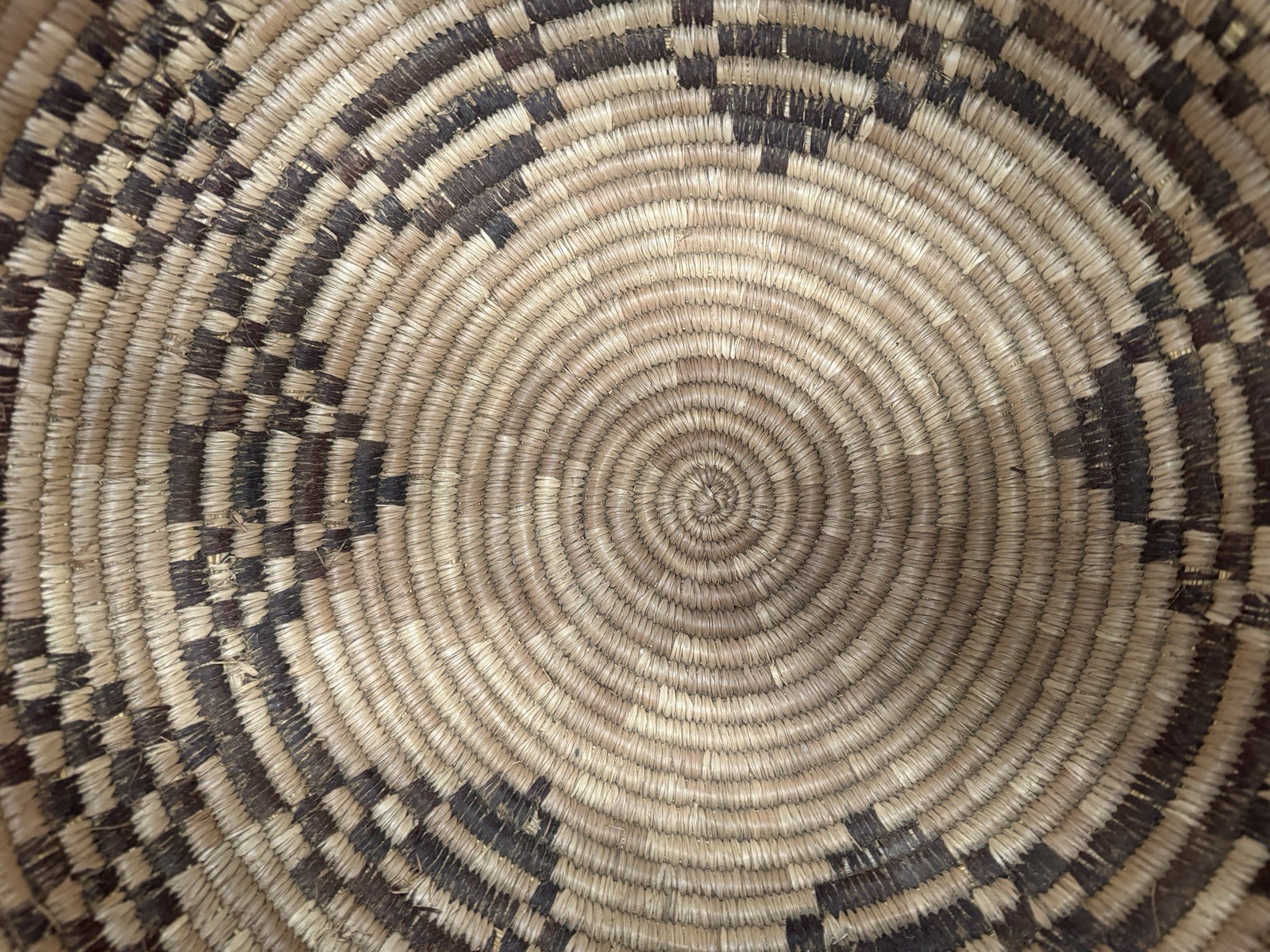 Antique African Indian Woven Basket With Fitted Lid