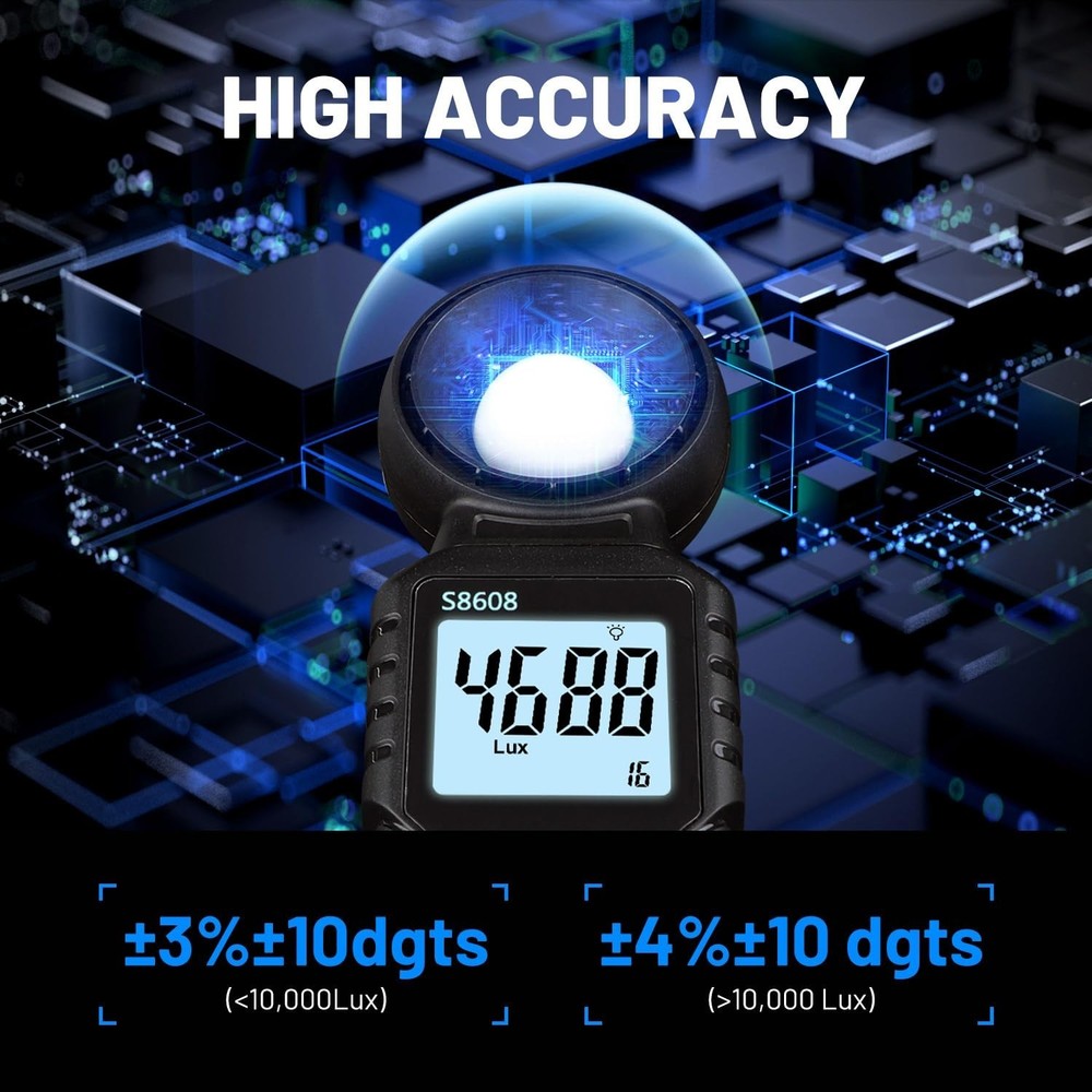 User-Friendly Light Meter with LCD Display for Accurate Illumination Readings