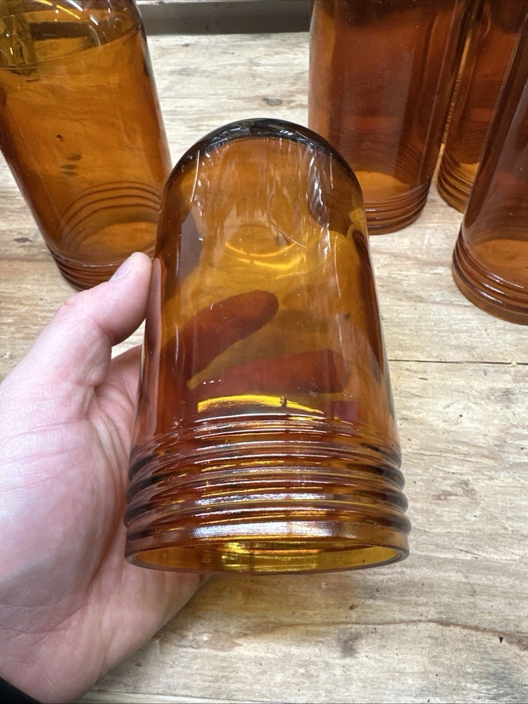STONCO AMBER Glass Light Globe Explosion Proof Steampunk Industrial Threaded