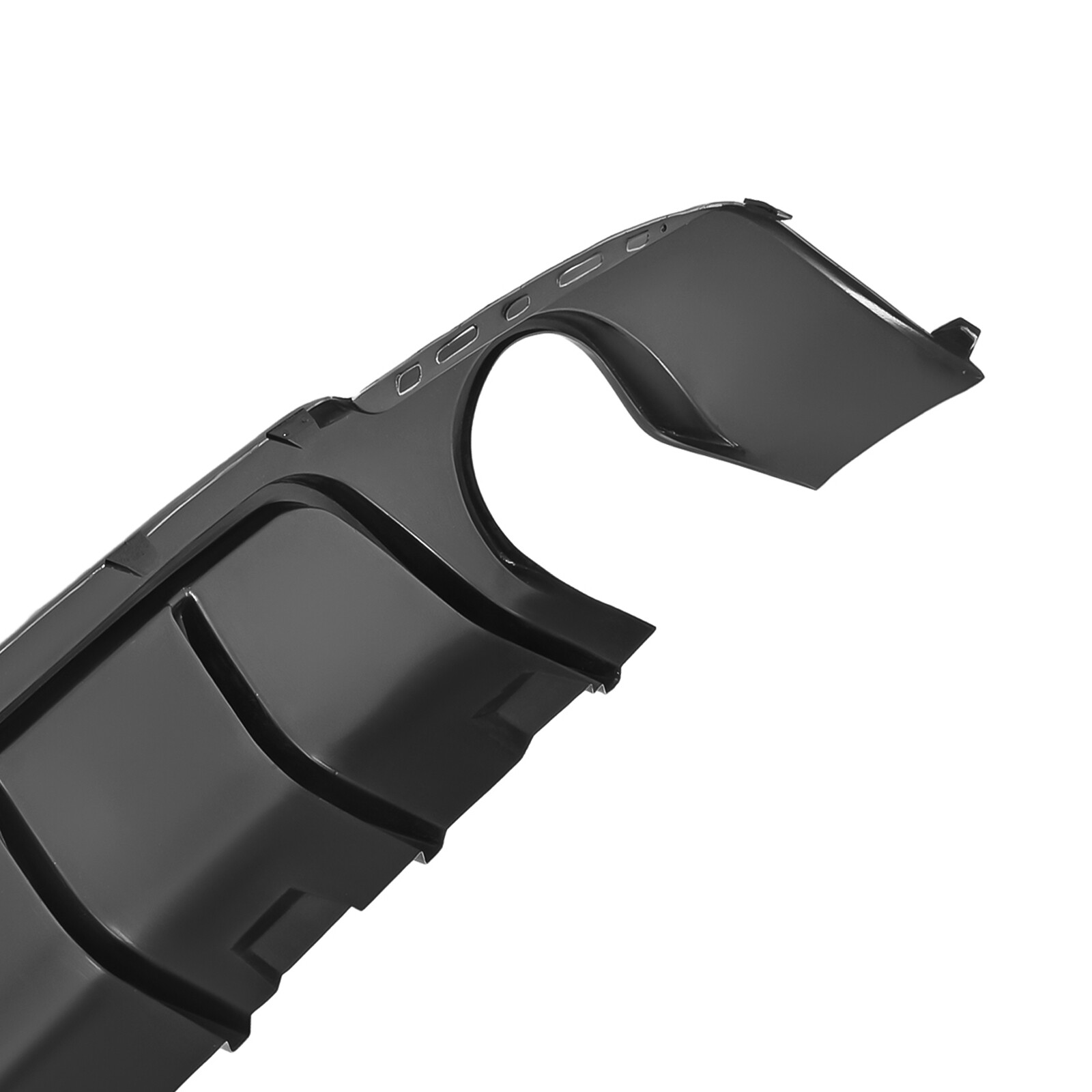 Rear Bumper Diffuser Valance Shark Fins Gloss Black Fits CHRYSLER 300 2015-2023