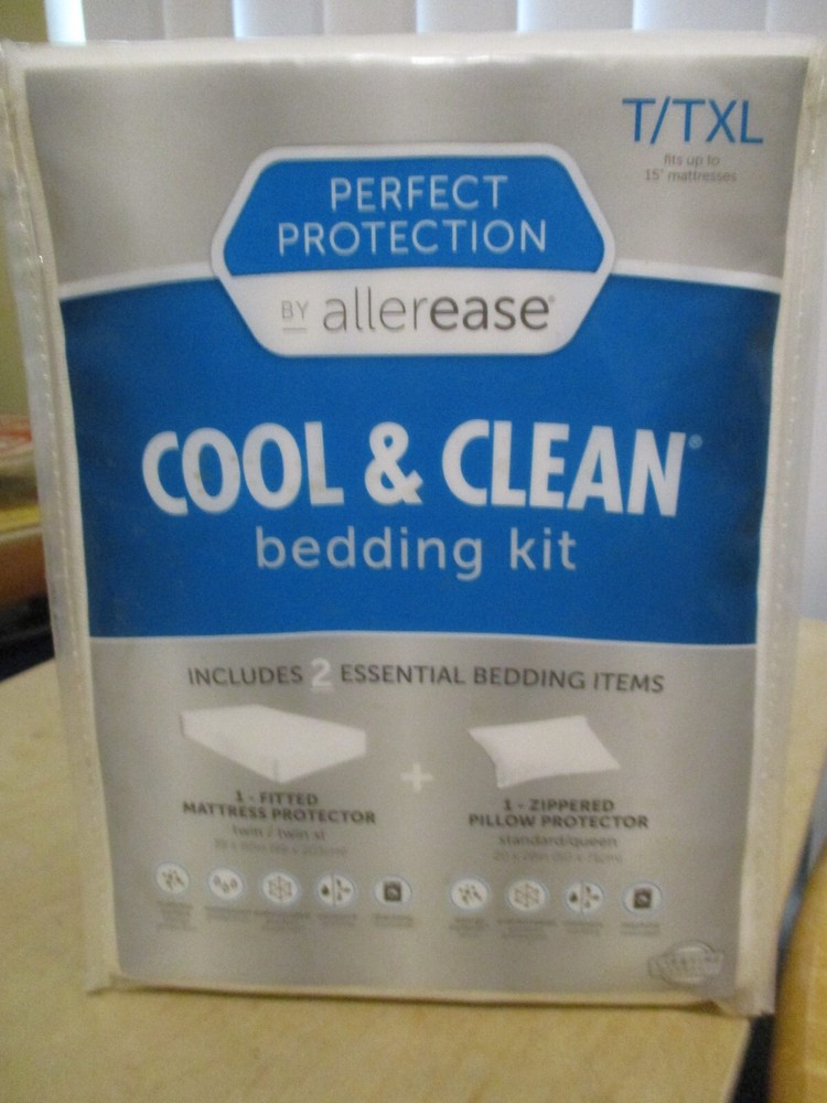 Perfect Protection By Allerease 2 Pc. Cool & Clean Bedding Kit T/TXL  NEW