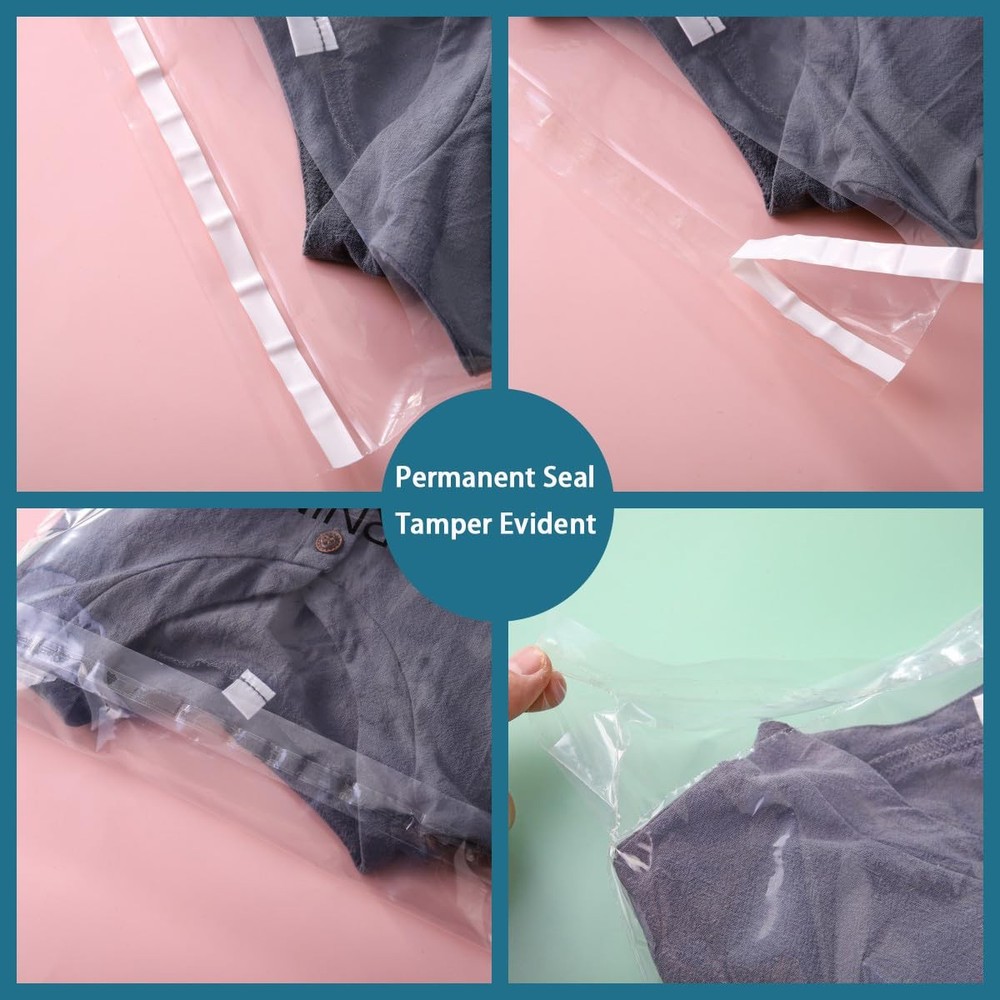 14” X 20” (100 Count) Clear Poly Bags with Suffocation Warning for Packaging,...