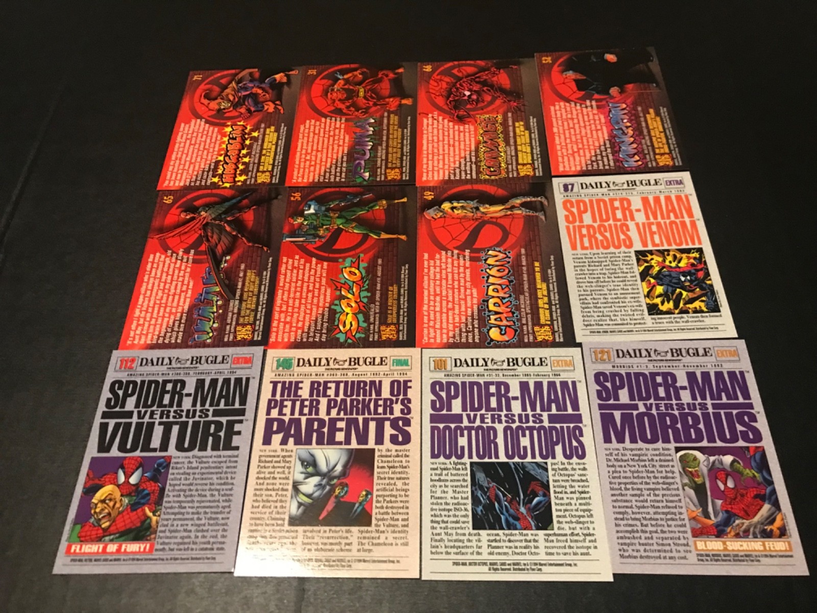 Spider-man 1994 Fleer Mixed Lot Of Cards - Lot Of 12 #4 Marvel Pack ~ Vulture