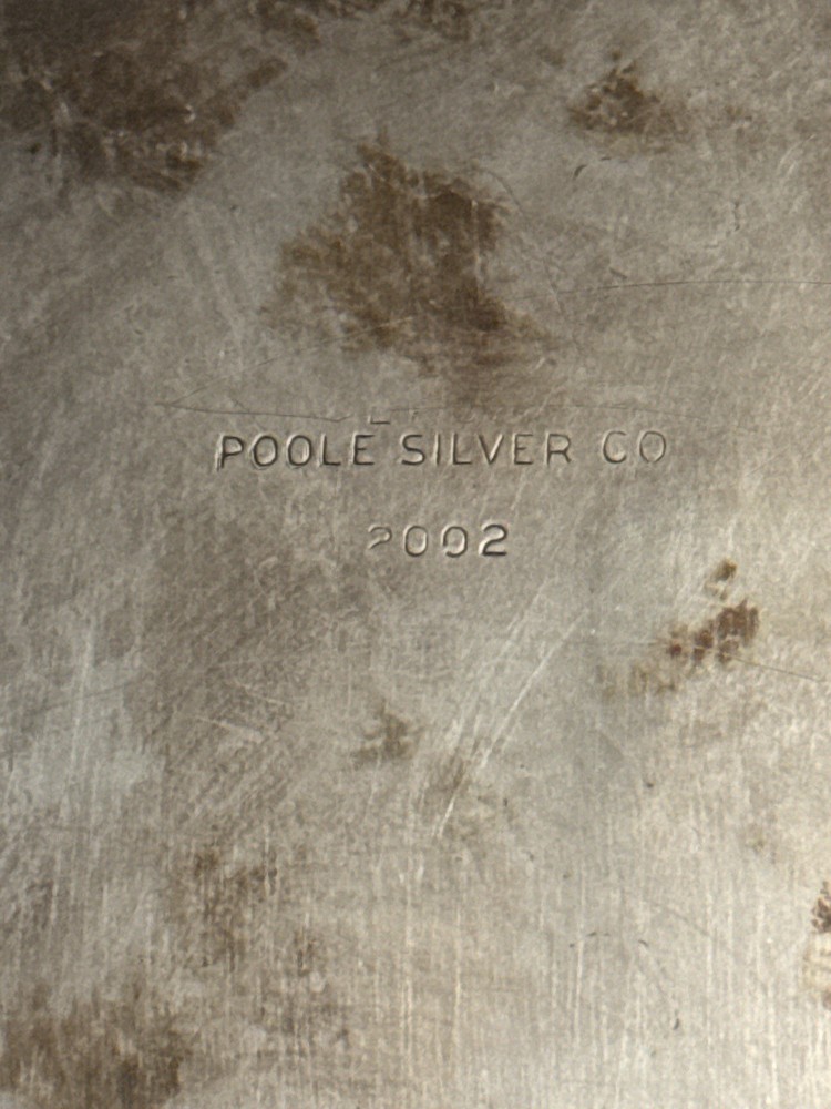 Poole Silver Co 2002 Silverplate Footed Cigarette/Jewelry Box Vintage Wood Lined