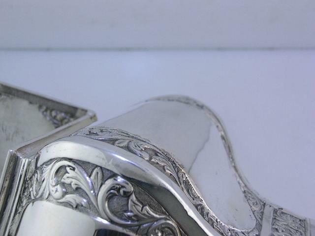 Antique Indian solid Silver Tea Caddy GRISH CHUNDER DUTT ~ Bhowanipore Calcutta