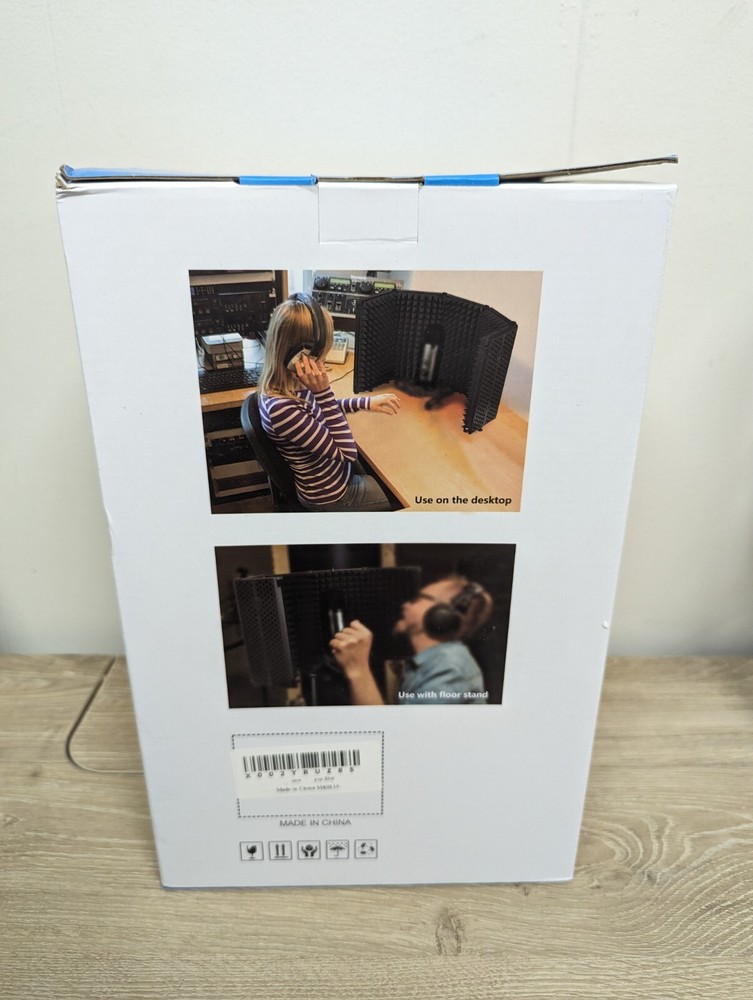 Moukey Microphone Isolation Shield Foldable Mic Shield w Triple Sound Insulation