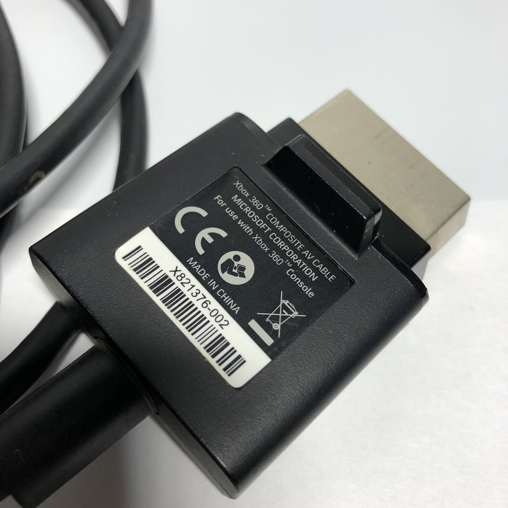 Composite AV Cable Black OEM Microsoft for Xbox 360 Console Video Game System