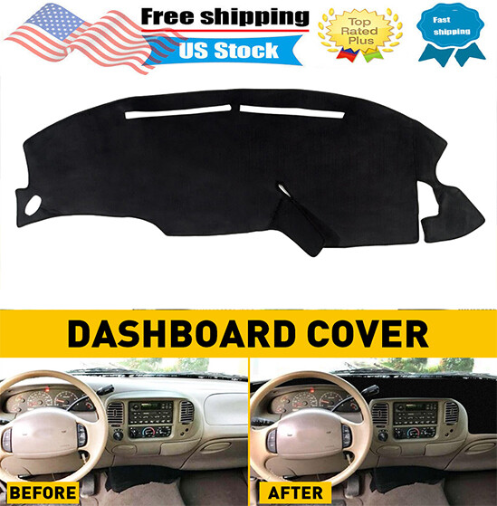 Dashboard Pad Dash Cover Mat fits For 1997-2003 Ford F150 Non-Slip Carpet Black