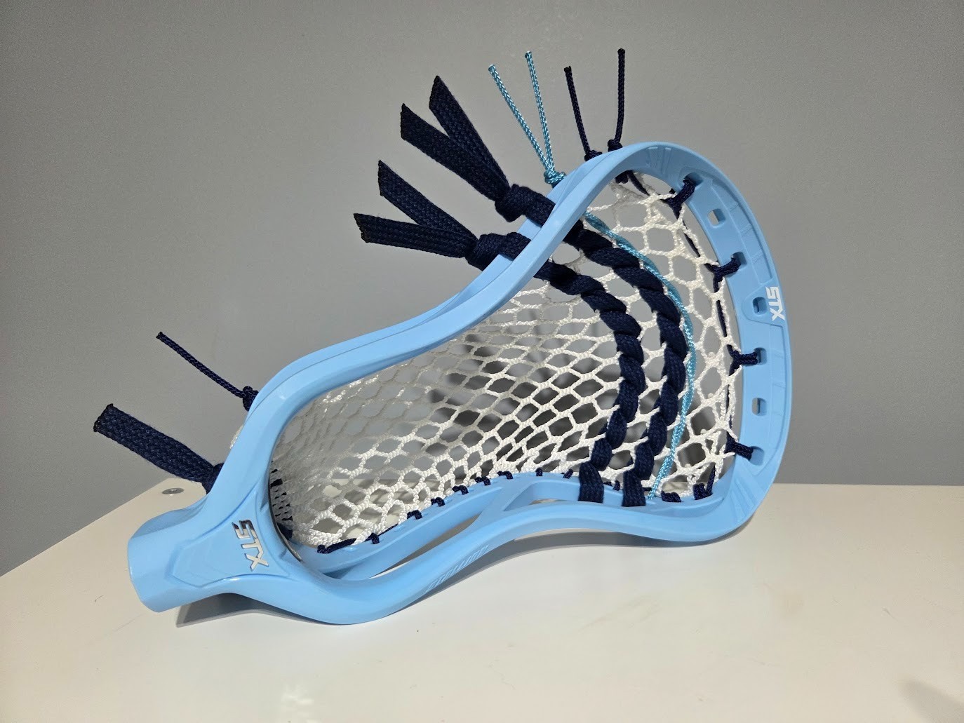 NEW Custom Stringing STX STALLION 1K Navy Blue Lacrosse LAX Head UNC Tar Heels