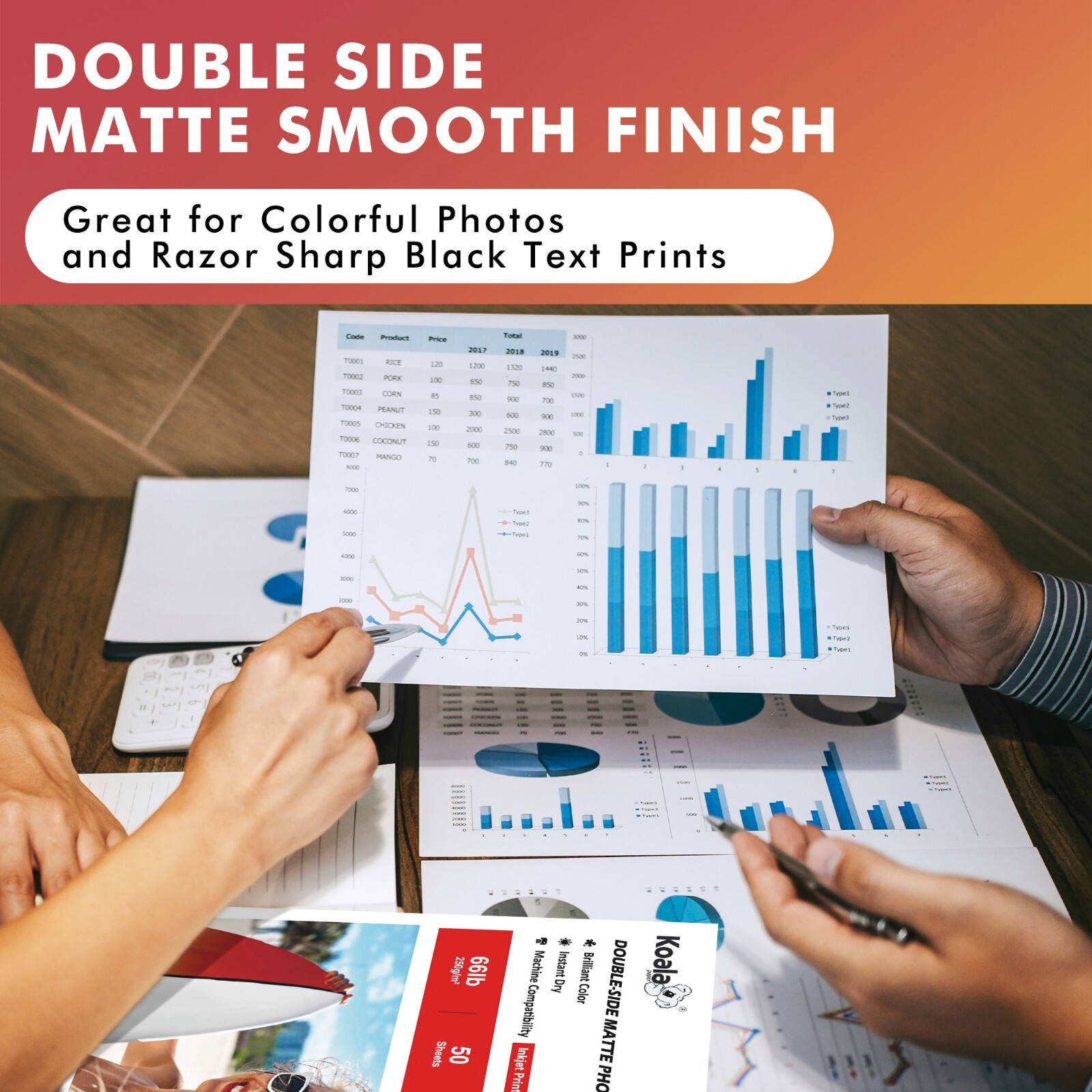 Lot Koala Double Sided Matte Photo Paper 8.5x11 66lb 250gsm Thick Inkjet Printer