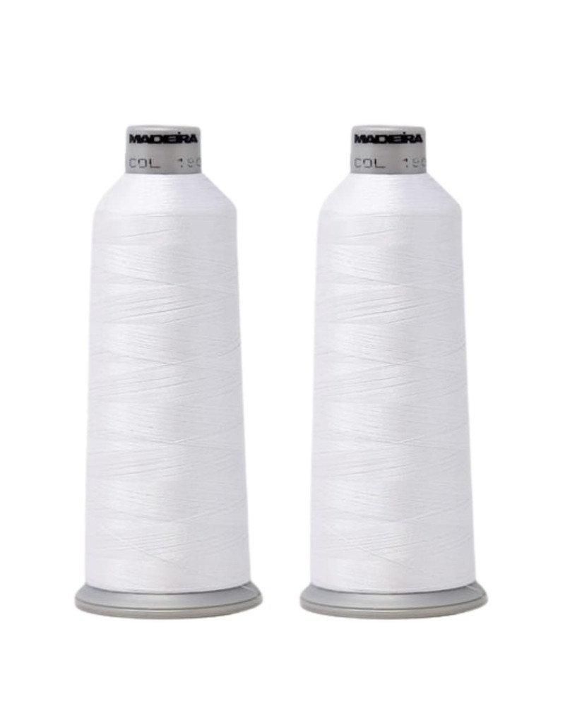 Madeira Polyneon  Embroidery Thread - 2 Pack White 1801  - 5500Yd