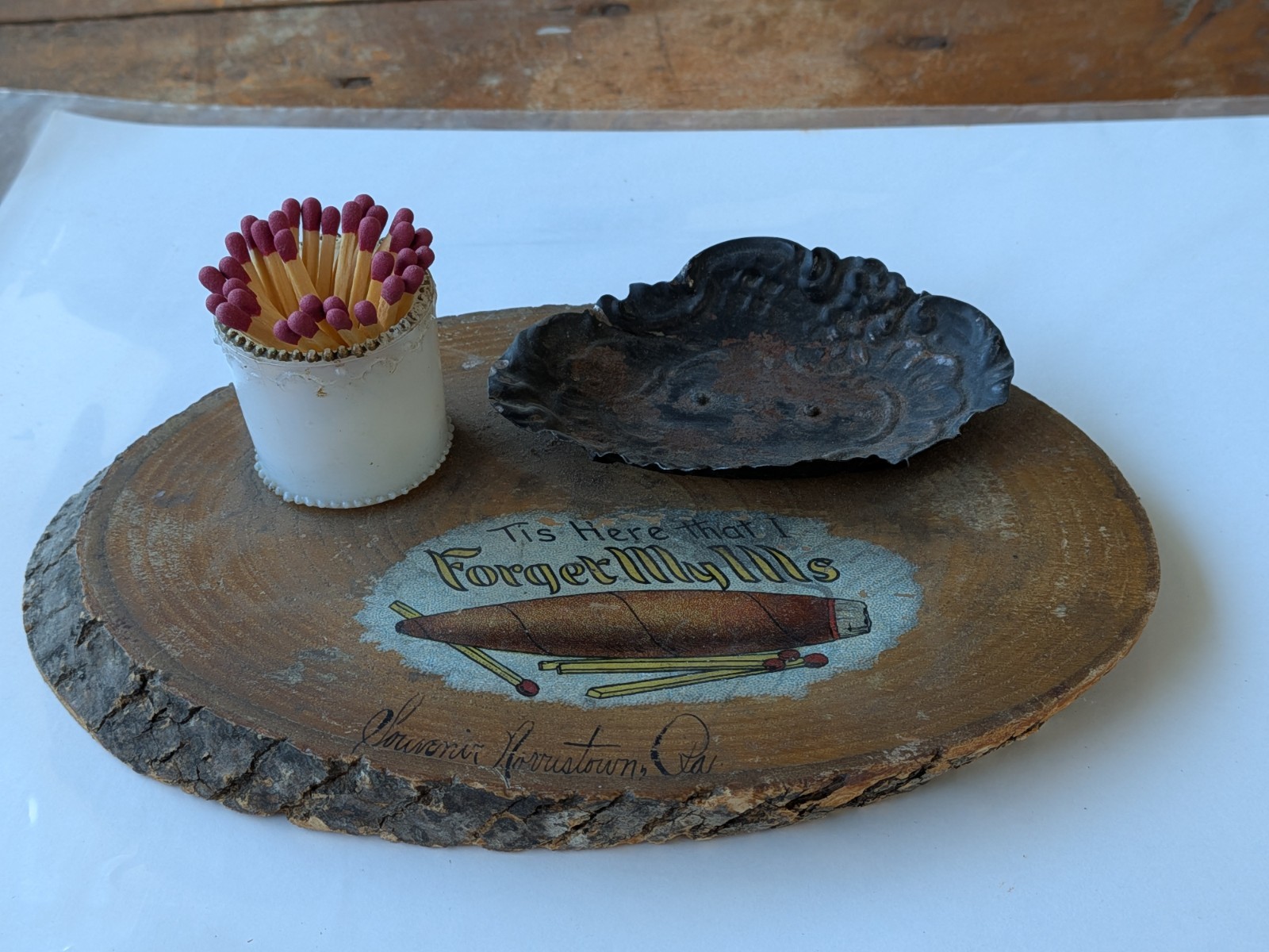 Cigar Tobacco Smokers Stand Advertising Display Sign Morristown PA Pennsylvania