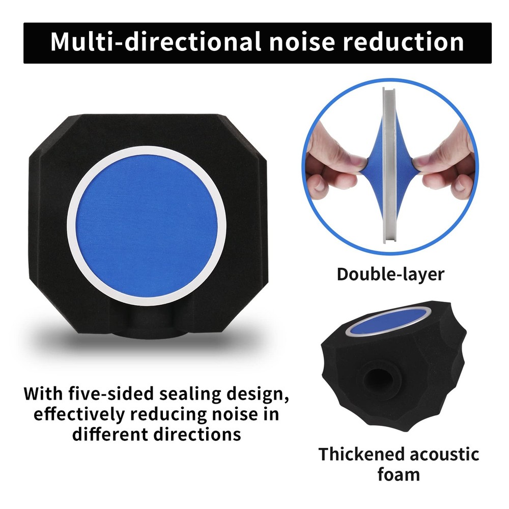 Professional Microphone Isolation Shield with Pop Filter,Reflection Filter fo...