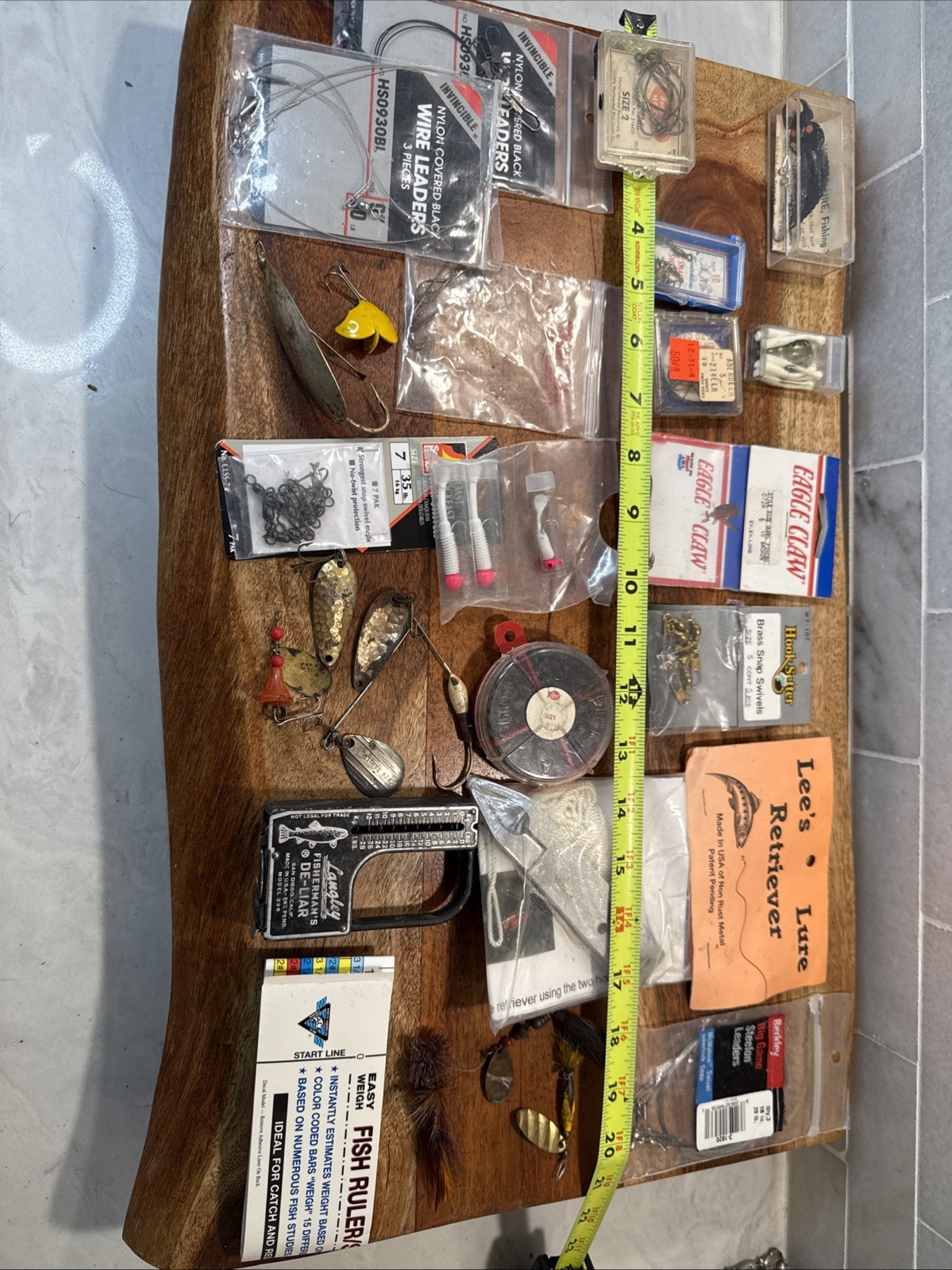 Lot Fishing Supplies Vintage Flies Lures Line Weights Scale Hooks