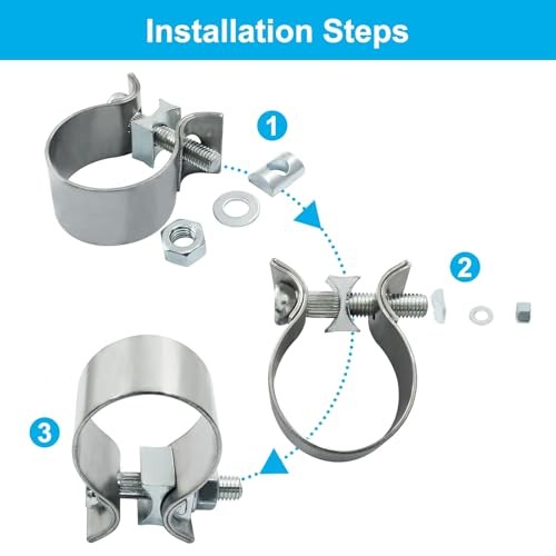 1.75 inch Exhaust Clamp 1 3/4" Stainless Steel Narrow Band Muffler 1.75 Inch