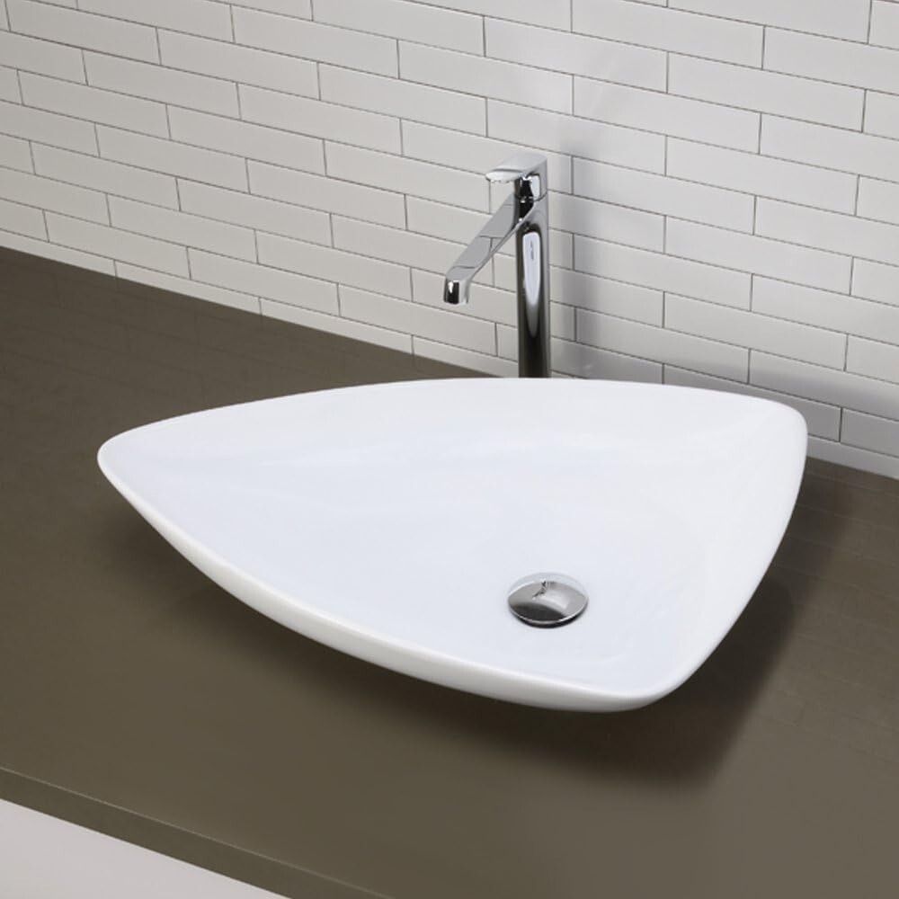 DECOLAV 1449-CWH Triangular Vessel Lavatory Sink- White