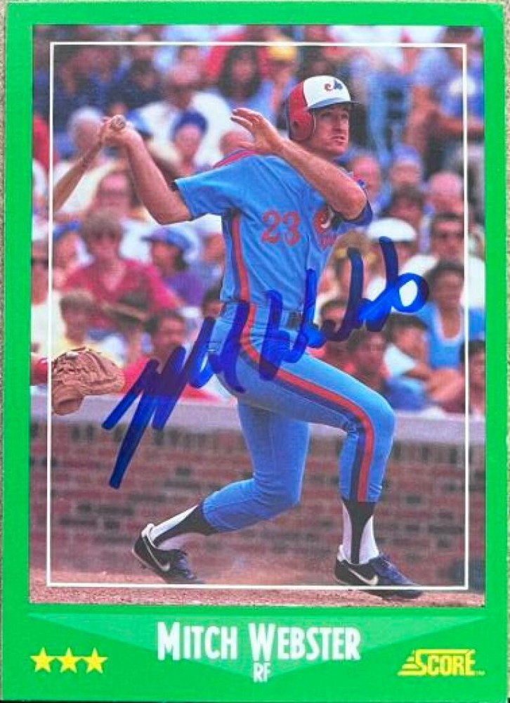 Mitch Webster Autographed 1988 Score #345