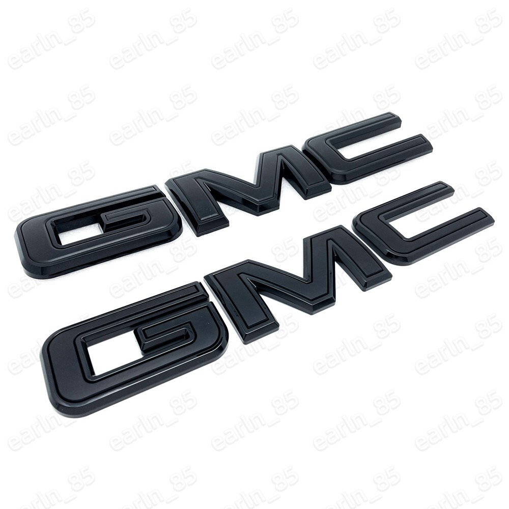 NEW Front & Rear Emblem Black kit For 2019 - 2025 GMC Sierra 1500 2500HD 3500HD