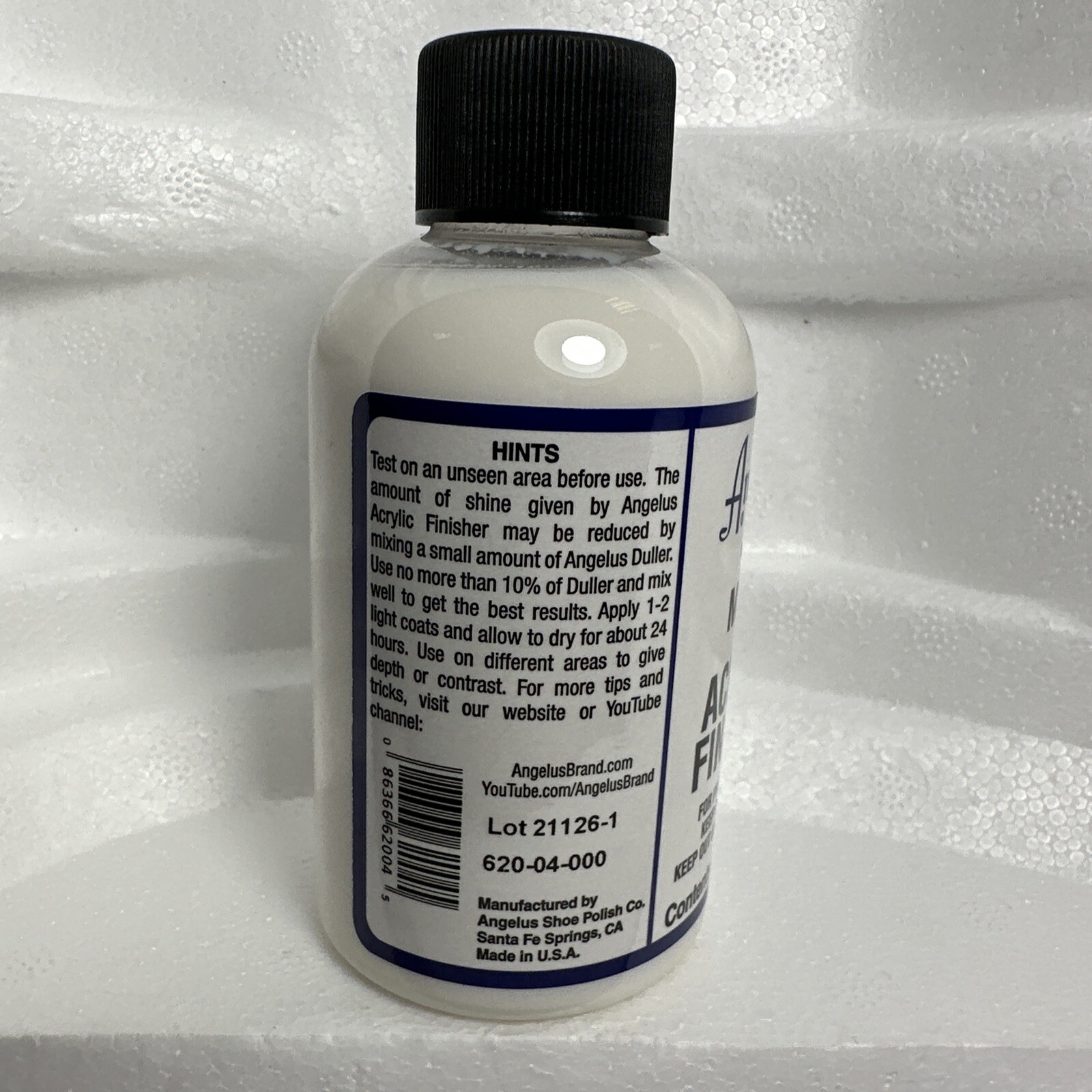 Angelus Brand Acrylic Leather Paint Mate Finisher No. 620 - 4oz