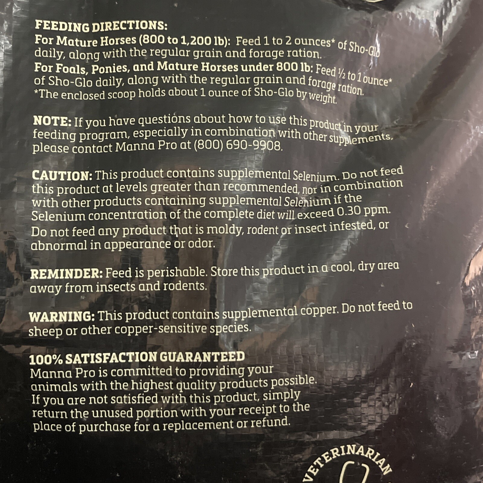 Manna Pro Sho-Glo Horse Supplement 25 Pounds 200 Day Supply For 800-1200# Horse