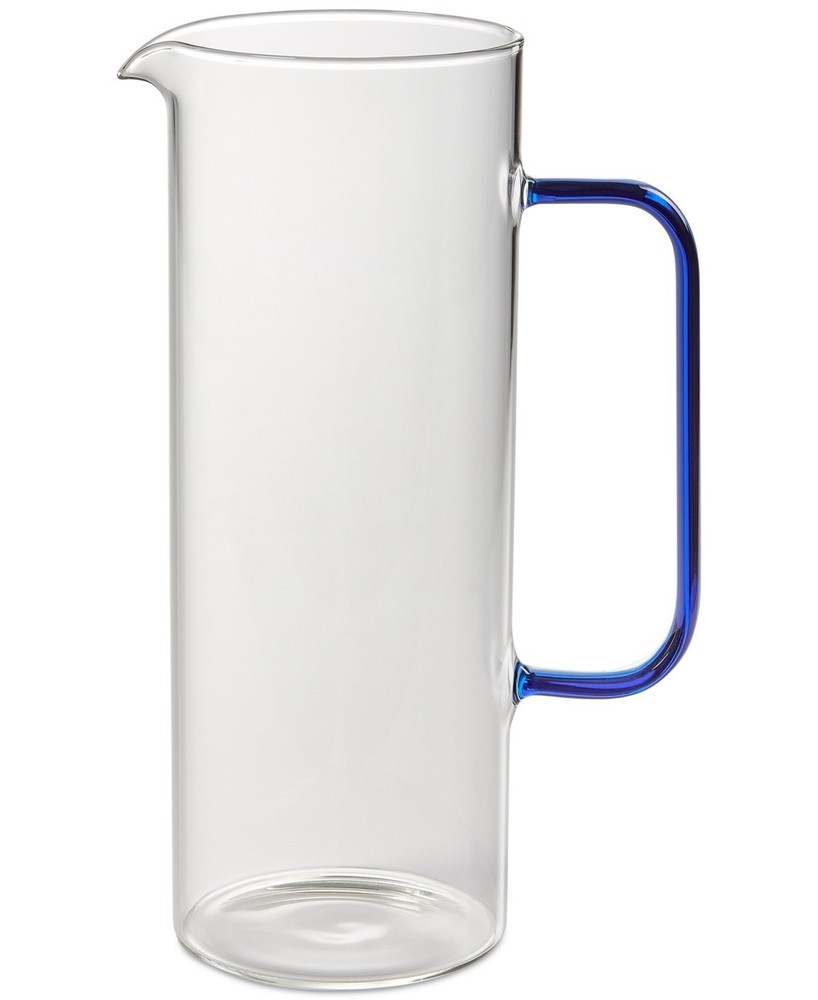 The Cellar Blue Handle Glass Pitcher