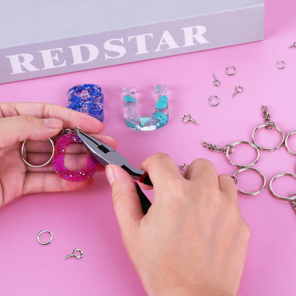 Keychain Rings for Crafts, Flasoo 360Pcs Keychains Resin Include Silver
