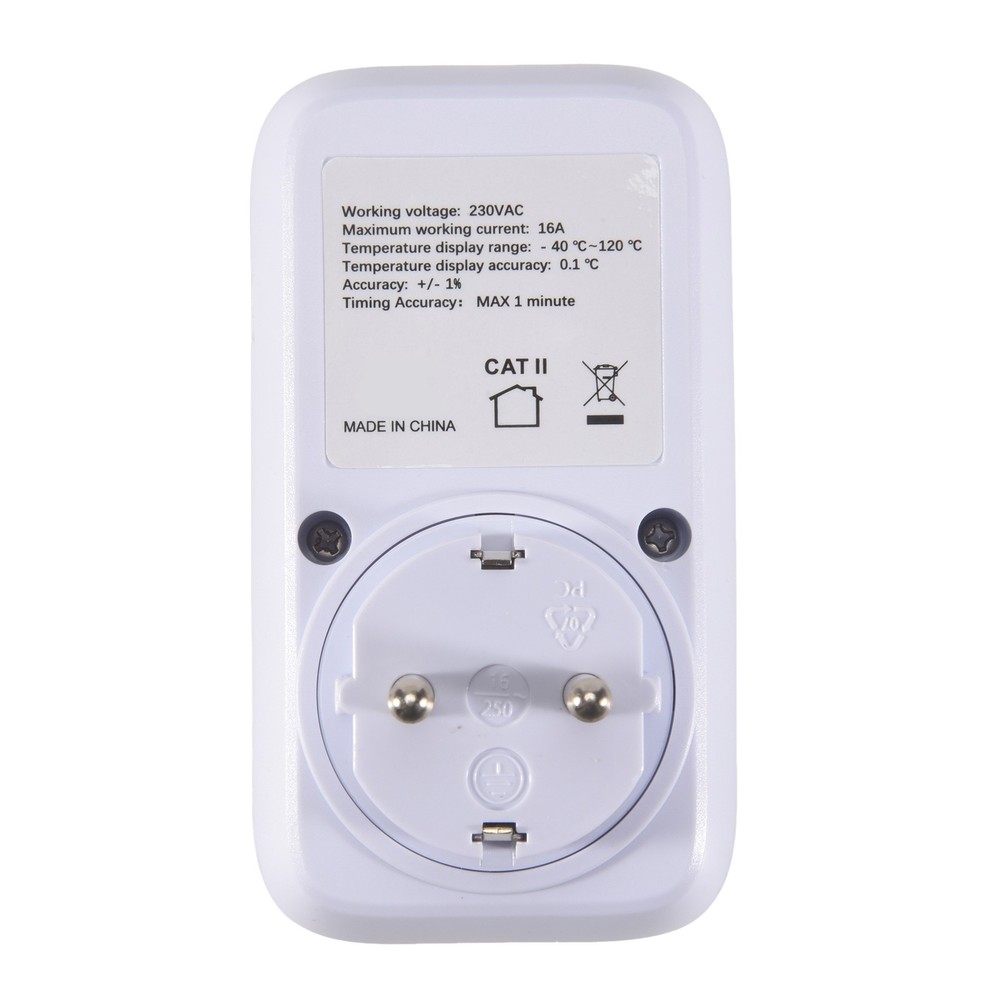 Digital Temperature Controller Socket Thermostat with Time Sensor Probe Heating/K9390