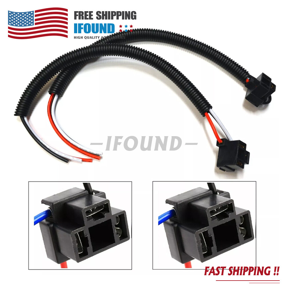 Extension Wire Pigtail Female P A 9003 H4 Two Harness Head Light Bulb Plug Lamp