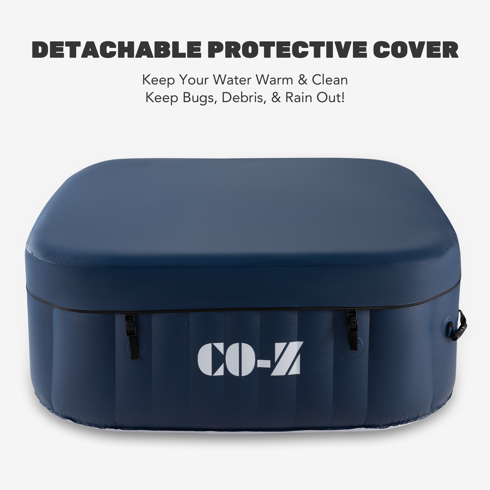 CO-Z 4 Person Portable Inflatable Outdoor 120 Air Jet Spa Hot Tub w Pump & Cover