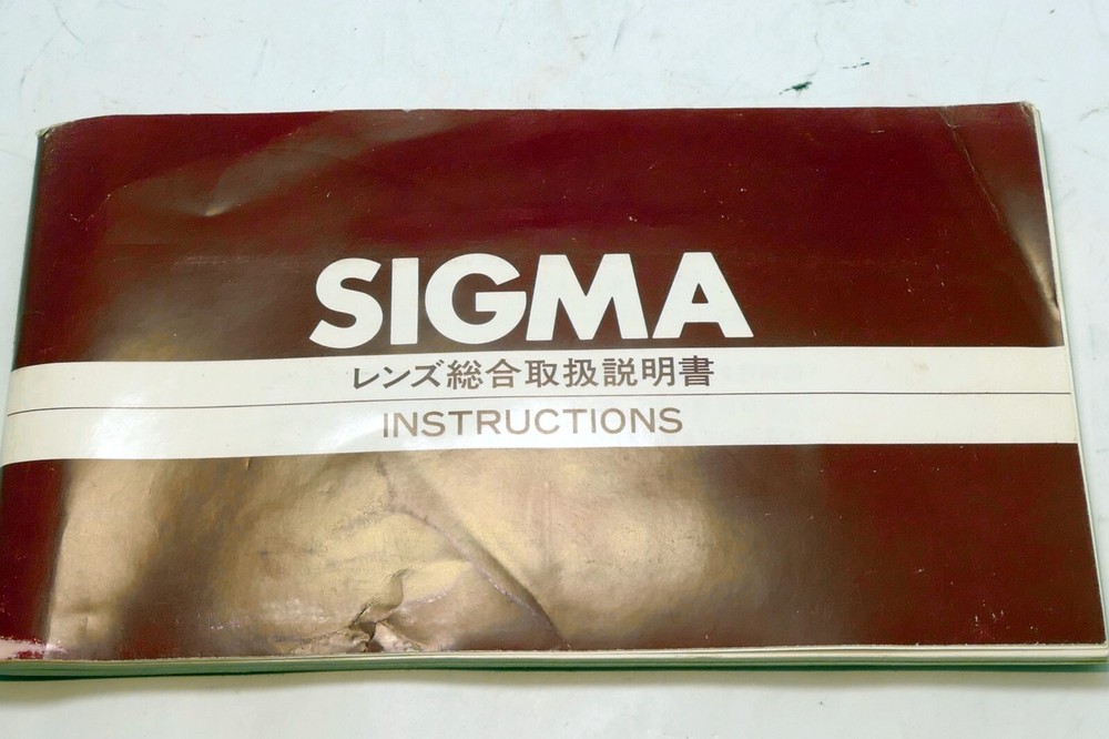 Sigma Manual Focus Lens Instructions Operating Guide Manual
