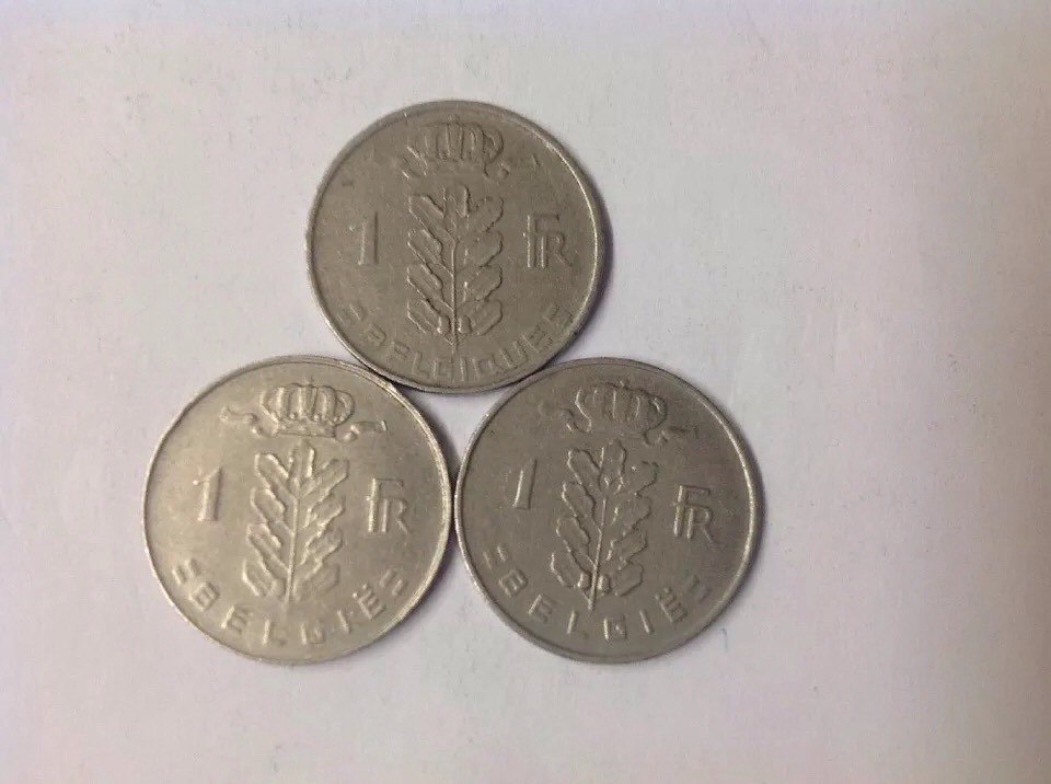 Assorted Belgium 1 Franc Coins
