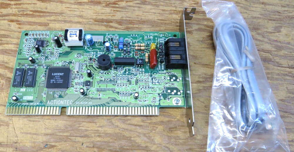 vintage PC ActionTec WIN Modem LT - K56Flex Host Based ISA FAX/Modem Win 95