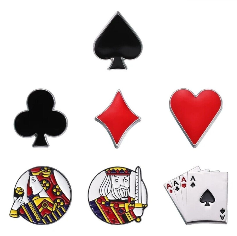 Pins Playing Card Patterns Suits Aces King Queen Sets 101