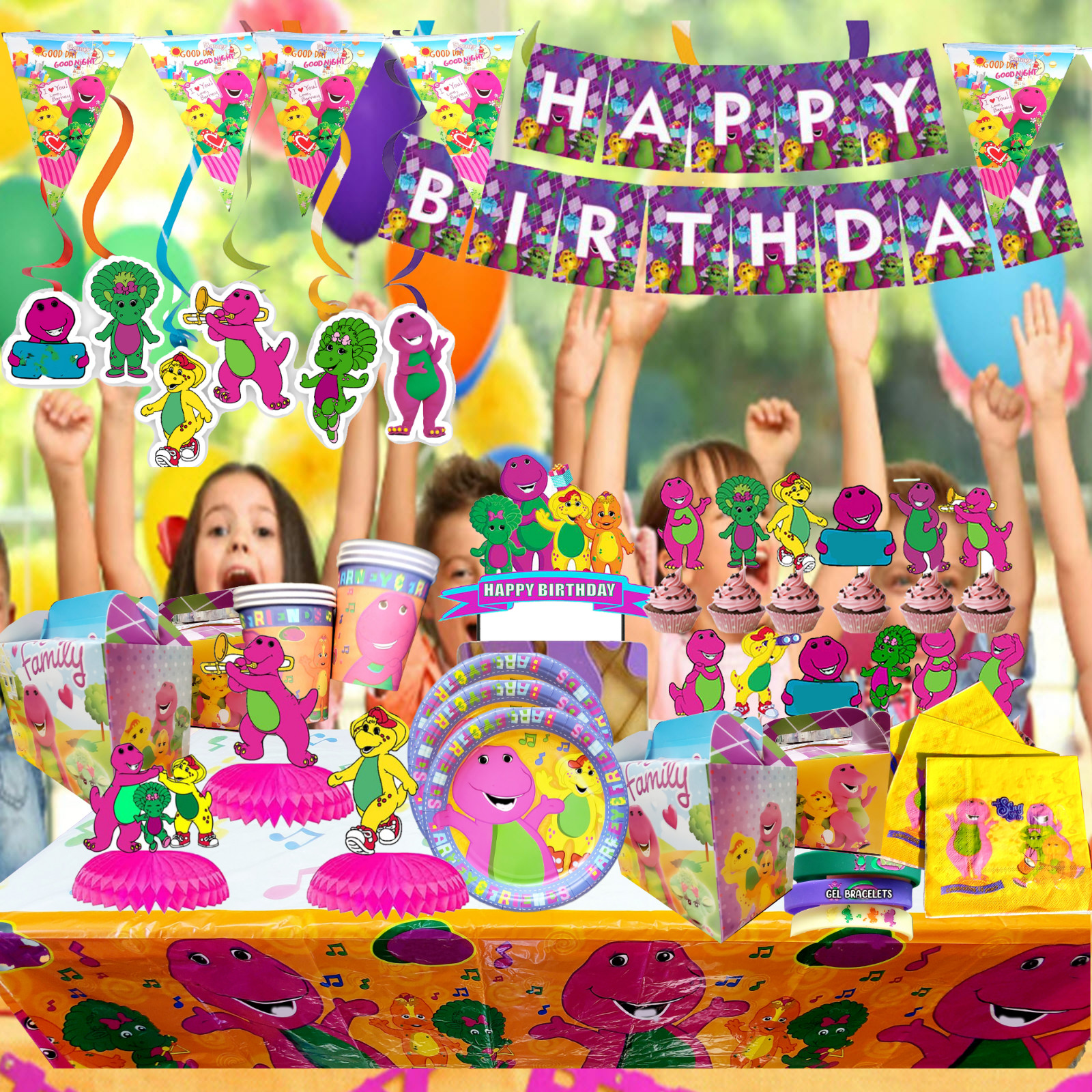 Barney happy birthday party supplies favor centerpiece decoration event theme