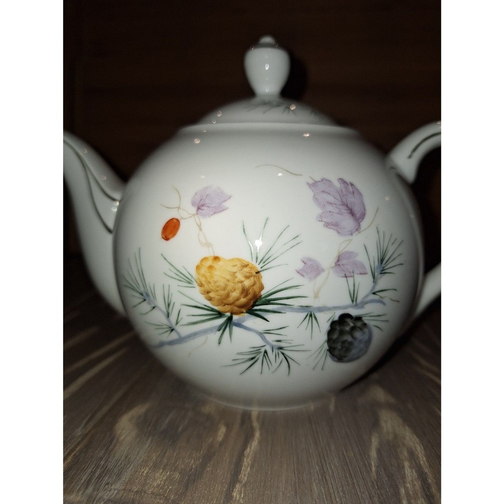 Teapot Japan Pinecones Pine Needles