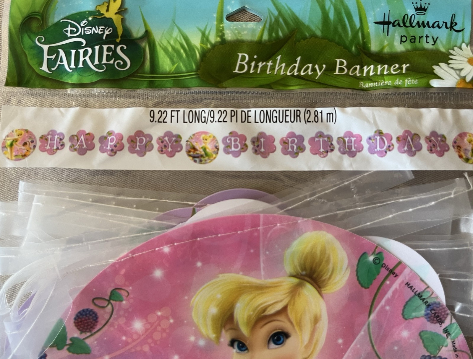 Disney Fairies Tinker Bell Birthday Banner By Hallmark~9.22 Feet Long, Brand New